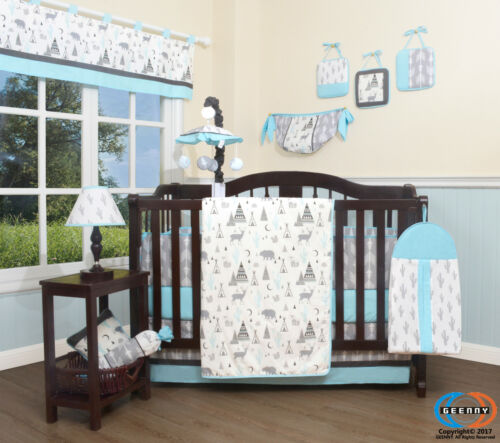 13pcs New Woodland Forest Deer Baby Nursery Crib Bedding Sets  Holiday Special
