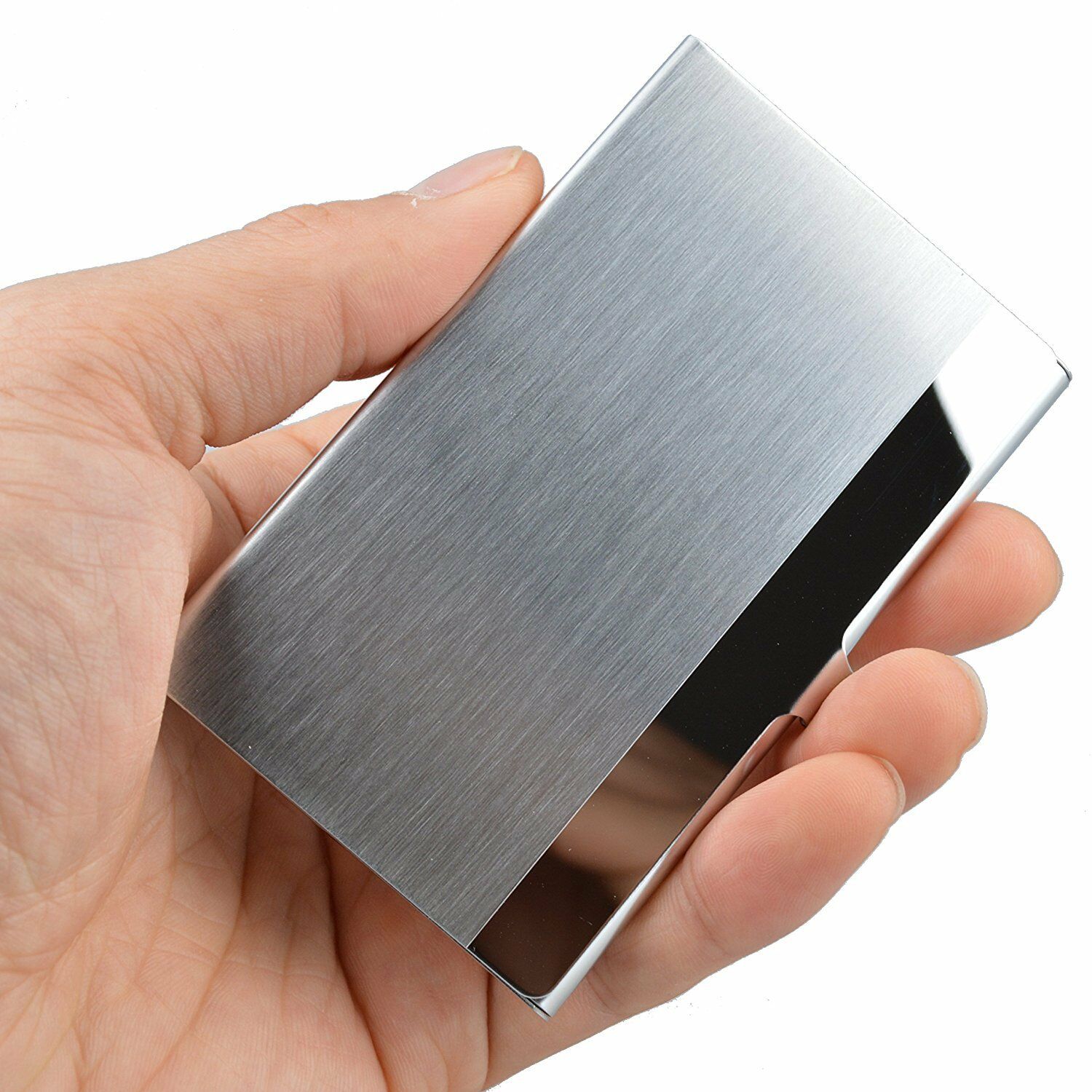 Pocket Stainless Steel & Metal Business Card Holder Case Id Credit Wallet Silver